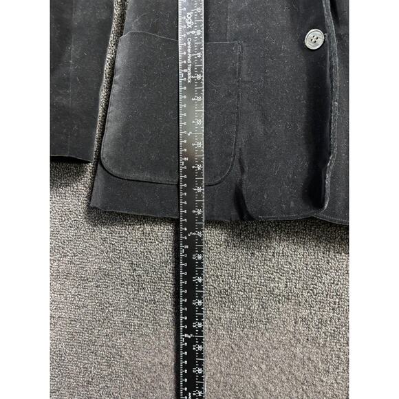 Mulberry Street Blazer Womens 11/12 Black Velvet Button Front Patch Pockets - Picture 10 of 10